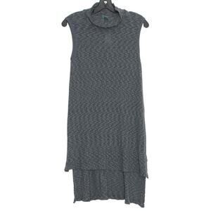 NWT Left Of Center Womens Top Sleeveless Tunic Mockneck High Low Gray Size XS FH